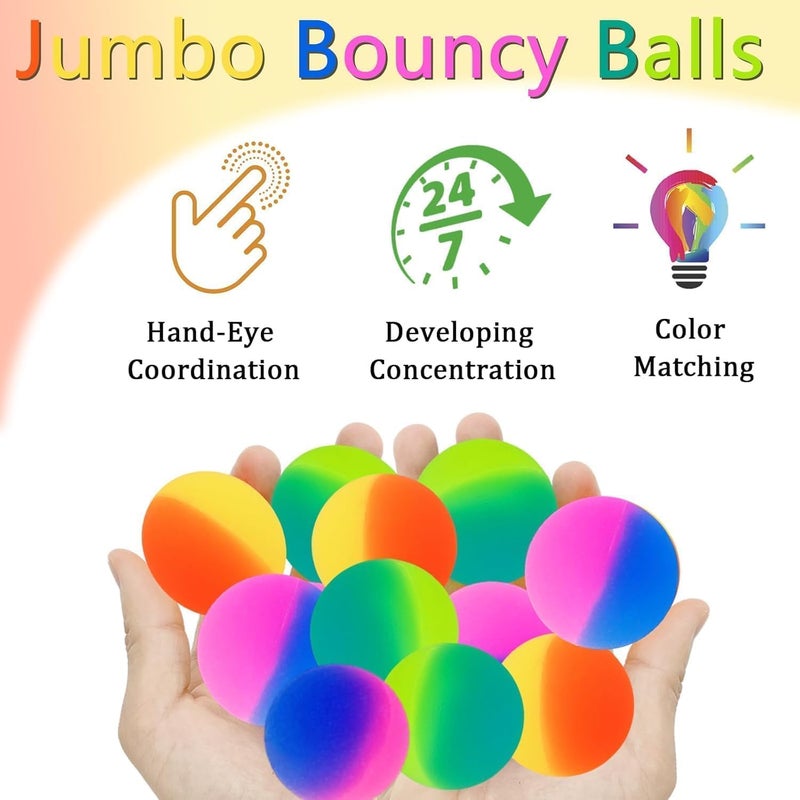 TARIOMART 24PCS Bouncy Balls for Kids, Colorful Rubber High Bounce Balls in Assorted Colors, Fun Party Favors for Kids’ Birthday, April Fool’s, Weddings, Carnival Games & School Prizes - Image 4